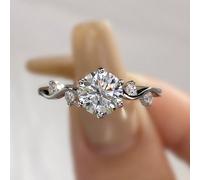 1 Pezzo Anello da donna in argento sterling 925 con design a sei artigli in pizzo, con diamante moissanite di colore D da 1 carato, adatto per fidanzamento, mogli, fidanzate, regali di compleanno, reg