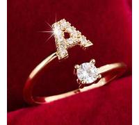 1 Pezzo Anello Decorativo Alla Moda 26 Alfabeti Per Donne Con Apertura Regolabile, Adatto Per Anniversario, Matrimonio, Festa, Accessorio Per Uso Quotidiano L,M,S,H,A,T,O,X,B,C,D,E,F,G,I,J,K,N,P,Q,R,U