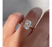 1 Pezzo Anello di fidanzamento in argento 925 delicato ed elegante, con diamante a quattro griffe, forma unica, regalo di gioielleria per signore, regalo di fidanzamento, regalo per feste 7,5,9,6,8Arg