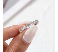 1 pezzo Anello di fidanzamento/matrimonio elegante e di lusso in argento sterling 925 con moissanite e diamanti, gioiello ideale per il compleanno della migliore amica, anniversario o commemorazione 7