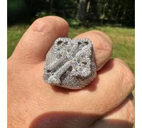 1 pezzo Anello di lusso placcato in argento 925 con incisione a croce e zirconia cubica, adatto per l'uso quotidiano degli uomini 9,11,13,10,12Rame