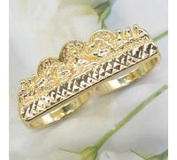 1 pezzo Anello doppio alla moda stile hip-hop "L'ultima cena", accessorio religioso retrò di Gesù per strada, regalo ideale per il fidanzato per Ringraziamento/Pasqua/San Valentino/Anniversario/Comple