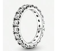 1 pezzo Anello eterno classico scintillante in argento sterling 925 da donna, intarsiato con zirconia cubica, stile vintage, gioielleria raffinata, adatto come regalo o accessorio per le dita 7,5,9,6,