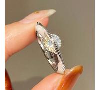 1 pezzo Anello in argento sterling 925 di lusso leggero e alla moda, con zirconi scintillanti e pianeti, versatile per l'uso quotidiano, adatto per feste da ballo, gioielleria preziosa da donna come r