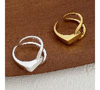 1 pezzo Anello in pregiata argento sterling 925 dalla progettazione unica e minimalista, gioiello alla moda con linee geometriche cave, regolabile, adatto per l'uso quotidiano delle ragazze Argento 92