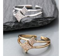 1 pezzo Anello minimalista alla moda con zirconia cubica per donna, design aperto regolabile, regalo ideale, per celebrazioni di Eid Al-Fitr ed Eid Al-Adha, diretta dalla fabbrica Tagli UnicaZirconia