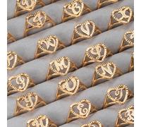 1 pezzo Anello per bambini in stile vintage con 26 lettere, regalo personalizzato ideale (Nota: a causa di diversi lotti di produzione, potrebbero esserci alcune differenze di colore; inoltre, a causa