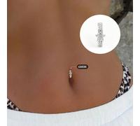 1 pezzo Anello per l'ombelico in argento sterling 925, chiodo per l'ombelico a forma di cuore con zirconia, per donne, contro le allergie, accessorio per il piercing dell'ombelico, regalo per la fidan