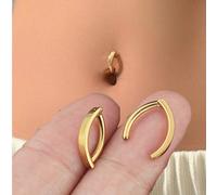 1 pezzo Anello per l'ombelico in oro, anello per l'ombelico molletta-on da donna, gioiello per piercing all'ombelico in acciaio chirurgico, anello per l'ombelico inverso, gioiello per il corpo, adatto