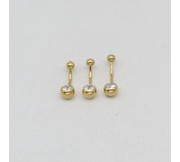 1 Pezzo Anello Per Ombelico In Acciaio Inossidabile Con Doppia Estremità A Strass 1,2 x 6 mm (16 G),1,2 x 8 mm (16 G),1,2 x 10 mm (16 G),1,2 x 12 mm (16 G),1,2 x 14 mm (16 G),1,6 x 6 mm (14 G),1,6 x 8