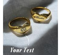 1 pezzo Anello personalizzato con nome, anello sigillo personalizzato - Regalo per la Festa della Mamma, regalo per mamma, anello personalizzato - anello con iniziale - anello spesso in oro per dita p