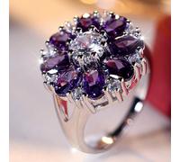 1 pezzo Anello semplice, elegante e delicato a forma di fiore a petali con zirconia cubica, un regalo pensieroso per occasioni speciali come San Valentino 7,9,6,8,10Rame