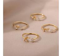 1 pezzo Anello semplice regolabile in rame e zirconia cubica con decorazione di 26 lettere inglesi L,M,S,H,A,T,O,X,B,C,D,E,F,G,I,J,K,N,P,Q,R,U,V,W,Y,ZRame