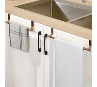 1 pezzo Appendi asciugamani asta singola oro rosa a parete senza fori, tipo a incastro sulla porta del mobile L,MAcciaio inossidabile