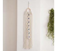 1 pezzo Appendino da parete fatto a mano in stile con corda intrecciata, con occhio del male e più occhi, tappezzeria bianca come decorazione da parete per soggiorno e camera da letto, decorazione per
