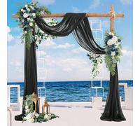 1 pezzo Arco in chiffon nero da 6 m, decorazione per arco da matrimonio, sfondo per feste di compleanno, decorazione per San Valentino, decorazione per feste romantiche, regalo per addio al nubilato, 