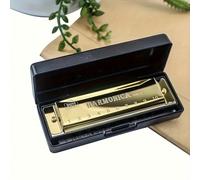 1 pezzo Armonica professionale in metallo - Armonica a 10 fori, strumento musicale portatile per esibizioni, pratica, registrazione, insegnamento in classe, strumento a fiato e a legno, mini strumento