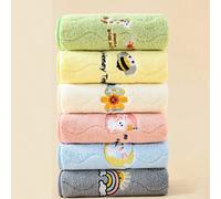 1 pezzo Asciugamano da bagno unisex in pile di corallo, morbido e assorbente, con ricamo a cartone animato e design ad acquerello, adatto per casa, spiaggia, nuoto, ritorno a scuola, salone di bellezz