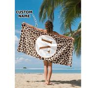 1 pezzo Asciugamano da spiaggia personalizzato, puoi stampare il tuo nome. Ideale per spiaggia, piscina, viaggi & attività all'aperto. Un regalo unico per lei, lui, genitori, fidanzata o fidanzato. As