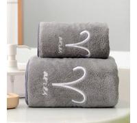 1 pezzo Asciugamano grigio ricamato con i dodici segni zodiacali, morbido e assorbente per il bagno e il viso Asciugamano 35*75 cm Ariete,Asciugamano 35*75 cm Toro,Asciugamano 35*75 cm Gemelli,Asciuga