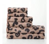 1 pezzo Asciugamano leggero e sottile, colore marrone, motivo jacquard con lettere e cuori, in materiale poliestere, rettangolare 70*140cm o asciugamano da cucina/viso/mano 34*75cm o fazzoletto quadra