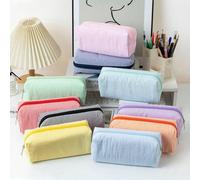 1 pezzo Astuccio per matite a righe per studenti, borsa di stoccaggio con cerniera a righe fini, borsa da toilette da viaggio, organizer per cancelleria per studenti, essenziale per il ritorno a scuol