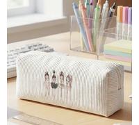1 pezzo Astuccio per matite, Borsa portaoggetti, Borsa per il trucco, Borsa da toilette, Organizer per cancelleria, Materiale in velluto a coste con stampa di personaggi di danza classica per bambini,
