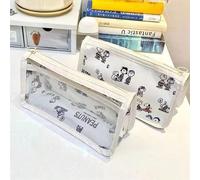 1 pezzo Astuccio per matite Snoopy, trasparente, grande capacità, borsa per penne, astuccio per penne per studenti, borse per matite a cartoni animati, forniture per la scuola, regali, calze di Natale