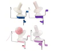 1 pezzo Avvolgitore di filato azionato a mano, Avvolgitore di palline di filato piccolo, Avvolgitore di matasse in plastica, Strumento portatile fai-da-te per cucire e lavorare a maglia ABS