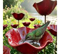 1 pezzo Bagno per uccelli a forma di petalo in ghisa resistente alla ruggine, con design compatto e rimovibile. Ideale per decorare giardini, prati, patii e cortili all'aperto, anche un regalo perfett