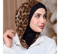 1 pezzo Balaclava a pois da donna - Fascia elastica in chiffon con stampa leopardata, turbante multifunzionale, sciarpa alla moda minimalista, cappuccio e fascia coordinata in chiffon, traspirante e c