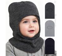 1 pezzo Balaclava per bambini - Berretto lavorato a maglia tutto in uno con sciarpa e protezione per le orecchie, cappello invernale imbottito caldo per bambini e bambine, design antivento e antigelo