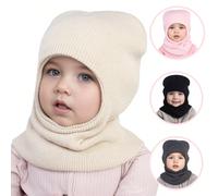 1 pezzo Balaclava per bambini/ragazzi autunno/inverno, berretto lavorato a maglia altamente elastico per bambini, cappello riscaldante per orecchie e collo per neonati e bambini piccoli, cappello cald