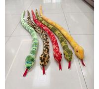 1 pezzo Bambola di peluche di serpente realistico multicolore, bambola di serpente morbida imbottita da avvolgere come scherzo, bambola creativa da stringere, cuscino per amici e famiglia, regalo per