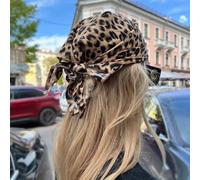 1 pezzo Bandana con stampa leopardata, foulard retrò versatile stile Y2K, accessorio di moda per lo streetwear e l'uso quotidiano, accessori, vacanze Tagli UnicaMotivo strutturatoPoliestere
