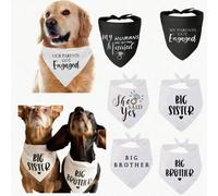 1 pezzo Bandana per animali domestici, Sciarpa triangolare per cani e gatti, Disegni: I miei umani si sposano, Fratello maggiore, Lei ha detto sì, Assaggiatore di cibo per bambini, Adatto per feste, m