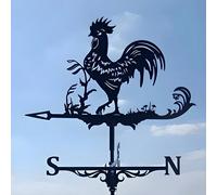 1 pezzo Banderuola gallo metallica, Banderuola per giardino sul tetto, Indicatore di direzione del vento, Girandola creativa a forma di gallo in acciaio inossidabile, Decorazione per cortile di fattor