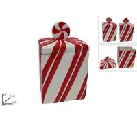 1 Pezzo Barattolo Decorativo in Ceramica Rosso Bianco 25 cm 2 Colori