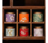 1 pezzo Barattolo di metallo per tè, adatto per conservare foglie di tè, chicchi di caffè, zucchero e noci. Il corpo del barattolo e il coperchio sono entrambi rivestiti di smalto ceramico, garantendo