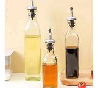 1 pezzo Barattolo di vetro quadrato per condimenti, dispenser per olio e aceto 150 ml,250 ml,500ml,Cucchiaio per condimenti 1pzvetro