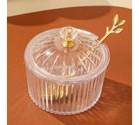 1 pezzo Barattolo in plastica per condimenti per uso domestico e ristorante, contenitore di stoccaggio con 1 cucchiaio per sale, zucchero, condimenti, peperoncino in polvere, adatto per uso all''apert