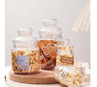 1 Pezzo Barattolo Per Biscotti Trasparente In Plastica L,M,S,Testa d'orso di grandi dimensioni,Soldi con testa d'orso di piccole dimensioniPolipropilene