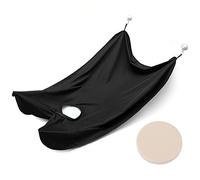 1 pezzo bavaglino da barba nero mantella da barba grembiule per la cura del salone grembiule da barba per taglio di capelli da uomo con 2 ventose e 1 spugna antipolvere