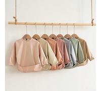 1 Pezzo Bavaglino morbido in PU impermeabile con maniche lunghe, Bavaglini per bambini di colore uniforme, Bavaglino di alimentazione con maniche lunghe, Indossabile a rovescio, Colore unito, Grembiul