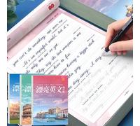 1 pezzo Bellissimo quaderno per esercitarsi nella calligrafia inglese, include caratteri stampatello/corsivo/italico, con modelli di biglietti di auguri, adatto per studenti e adulti, regalo di qualit