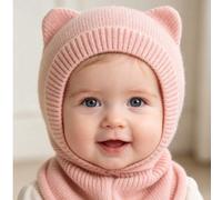 1 pezzo Berretto balaclava con orecchie da gatto per neonati e bambini piccoli, cappello con paraorecchie in maglia calda e accogliente, cappellino invernale carino per bambini, accessori essenziali p