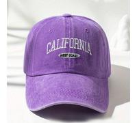 1 pezzo Berretto da baseball lavato viola ricamato "California West Coast" in stile Y2K per uomo e donna, cappello parasole all"aperto per sport, pendolarismo quotidiano in strada Tagli UnicaLetterePo