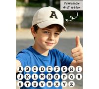 1 pezzo Berretto da baseball personalizzato con lettere A-Z per bambini, stile regolabile e traspirante, adatto per ragazzi e ragazze dai 3 ai 16 anni, cappello da sole multifunzionale per uso quotidi