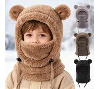 1 pezzo Berretto invernale con orecchie d'orso per bambini piccoli - Balaclava in morbido e caldo pile, senza visiera, pratico, perfetto per l'uso quotidiano e le avventure all'aperto 2-6Y,6-10YColore