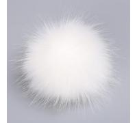 1 pezzo bianco 12 cm in finta pelliccia, pompon in pelliccia sintetica soffice per capelli, per cappelli, sciarpe, guanti, borse, finiture a frangia, finiture e abbellimenti, decorazioni, pompon di